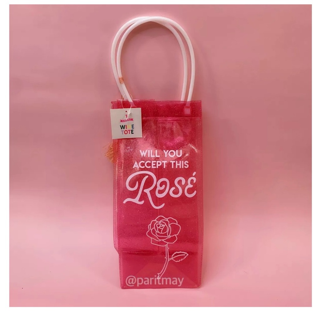 New-Wine Bottle Gift Tote - Pink